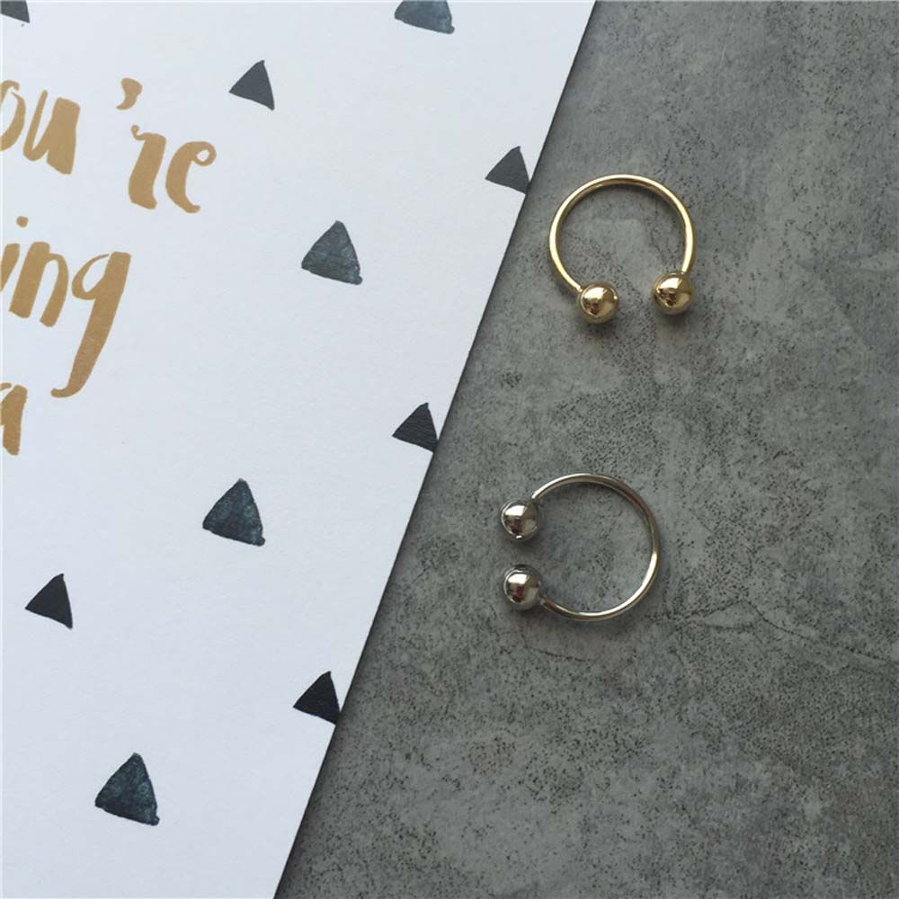 Personality Gold Women Silver Double Ball Knuckle Male Jewelry Unisex Rings Joint Ring Copper Ring