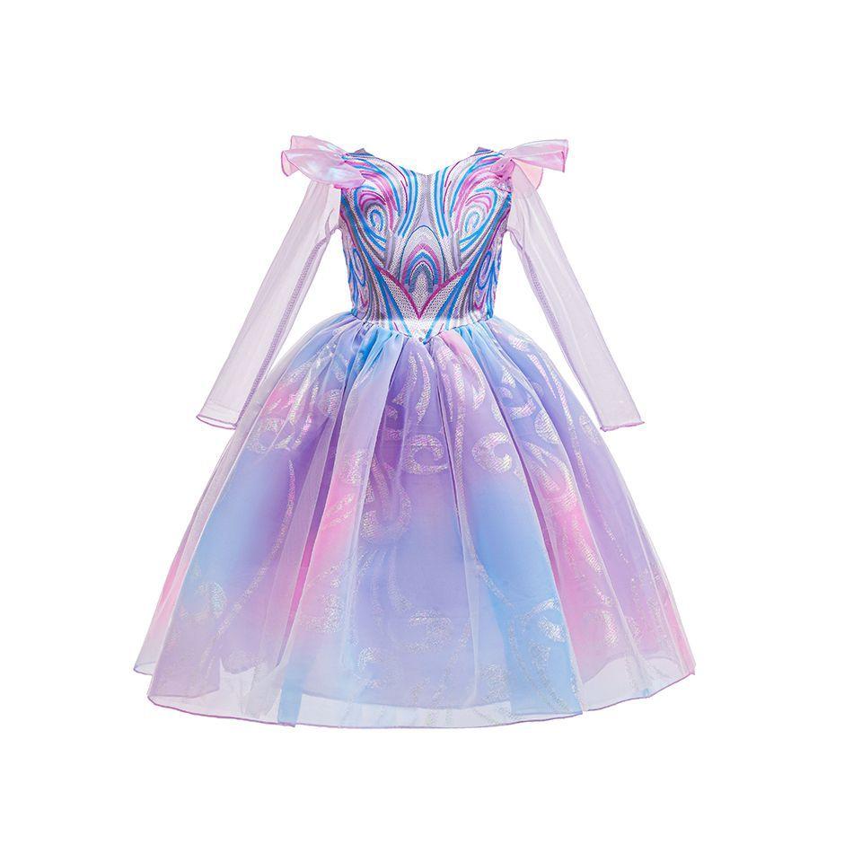 Girls' Fashion: Wicked Witch of The West Cosplay Glinda Dress - Summer Children's Long-Sleeve Tulle Ball Gown Dress Cosplay Costume
