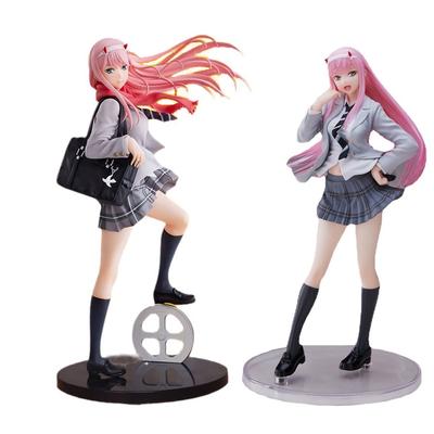 Аниме фигурка Zero Two, школьная форма, платье, юбка JK, модель игрушки, подарочная коллекция, стоячая кукла из ПВХ