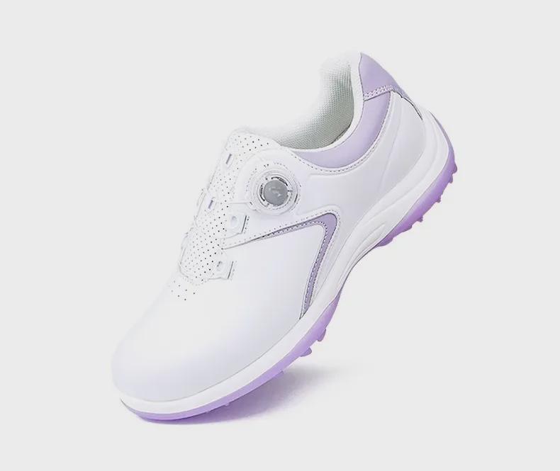 Женская обувь для гольфа: Универсальные, нескользящие, водонепроницаемые, с эластичными шнурками и фиксированными шипами