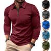 Men's Long Sleeve T-Shirt | 3-Button, Chest Pocket, Solid Color Soft Cotton, Breathable & Skin-Friendly Top For Daily Wear, Layering & Light Sports