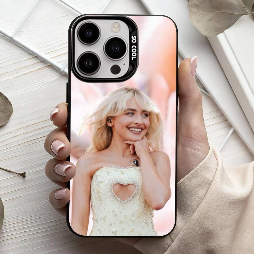 Чехол для телефона Singer S-Sabrina C-Carpenter Для iPhone 17, 16, 15, 14, 13, 12, 11 Plus, Pro Max Конфетный Посеребренный Внутренний Чехол