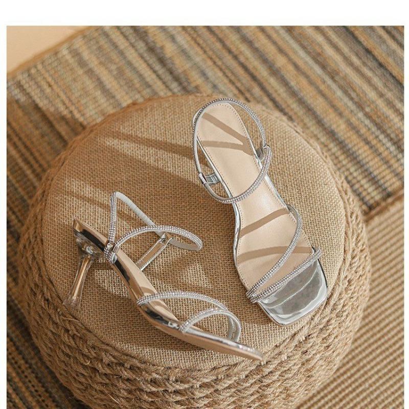 Women's Shoes Fashion Casual Stiletto Sandals 2024 Summer Elegant Outdoor High Heel Crystal Sandals Sexy Party Shoes