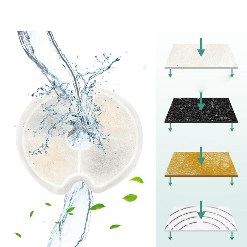 Сменный фильтр с активированным углем для кошачьего питьевого фонтанчика, круглый фильтр для дозатора воды для домашних животных