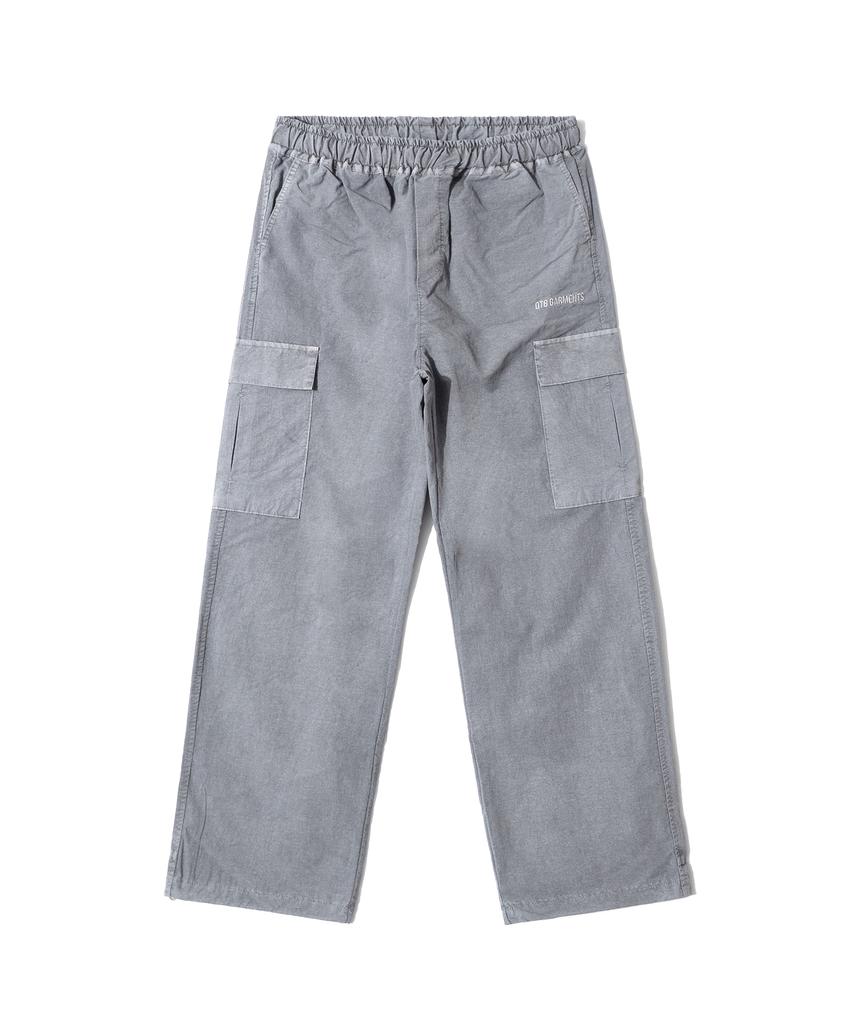 QT8 GARMENTS Bn Pigment Nylon Cargo Pant (Grey)