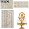 3pcs Baroque Fondant Molds Scroll Border Lace Silicone Molds Curlicues Gum Paste Candy Chocolate Molds for Cake Decorating Sugar Craft Polymer Clay