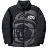 Li Ning X Billionaire Boys Club Skateboard Series Printed Letter Zipper Comfortable Down Jacket Men Outerwear Black AYMU673-3