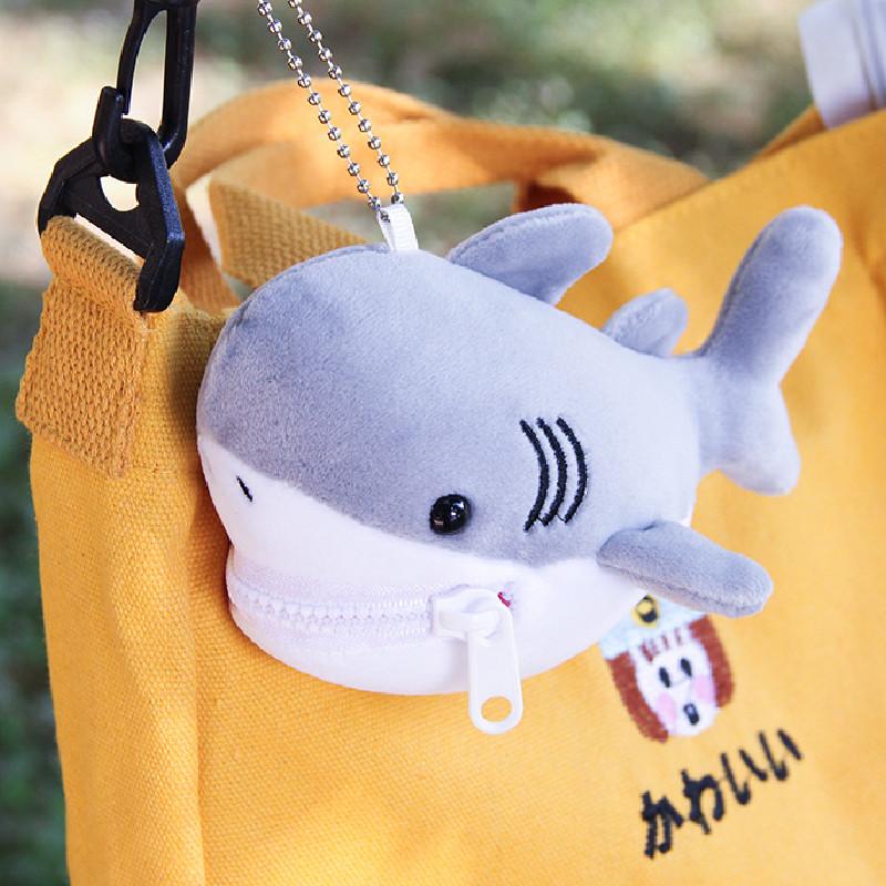 Cute Shark Blue Whale Orcinus Orca Plush Doll Pendant Wallet For Kids And Collectors
