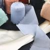 5M*4cm Handmade Frayed Edged Satin Chiffon Silk Ribbon For Wedding Invitation Wrapping Bouquets Birthday Party Decorations Gifts