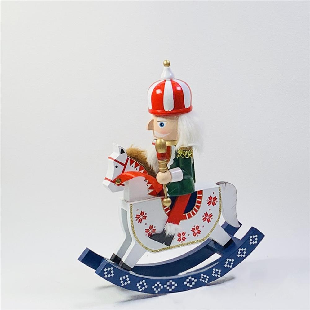 30 см лошадка-качалка Щелкунчик Солдат кукла деревянная ручная работа Щелкунчик верховая лошадь игрушка украшение рождественский подарок украшение