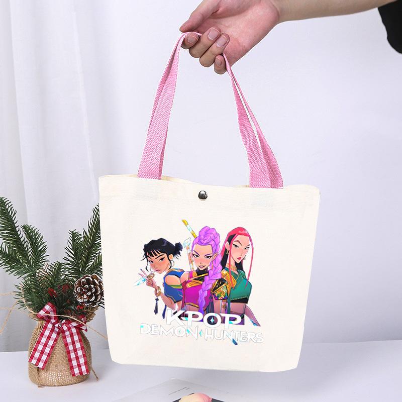 K-Pop Anime Cartoon Printed Student Large Capacity Portable Shoulder Bag Casual Canvas Bag