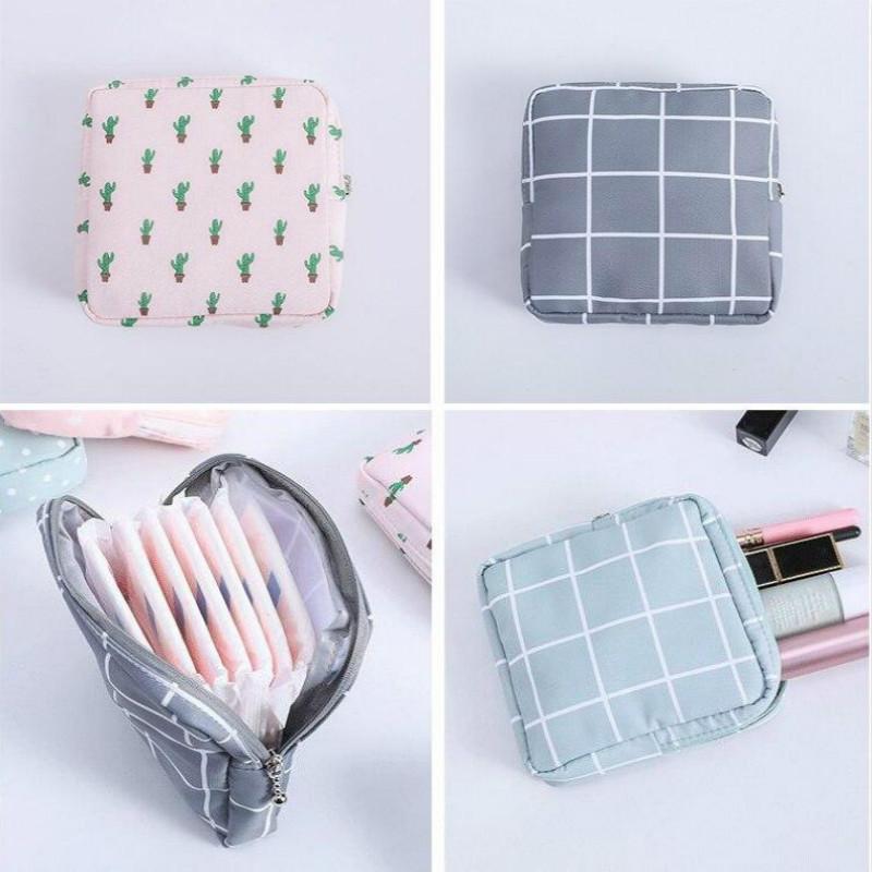 1pc Sanitary Napkin Storage Bag Portable Cosmetic Lipstick Storage Bag Travel Earphone Coin Organizer Pouch Bags Cute Girl Bag