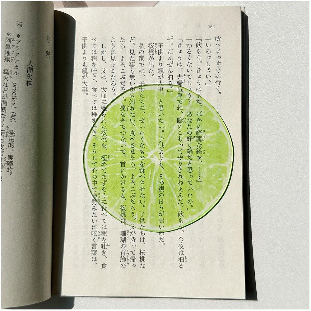 Durable Acrylic Bookmark Simulation Fruit Transparent Book Reading Marker Clear Book Pages Mark Tool Reading Gift