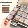 Daily Pill Box Large-Capacity Medicine Organizer for Morning Noon Evening Easy To Open 12 Capsules or 25 Tablets Per Compartment Travel-Friendly