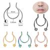 1pcs U-shaped Non-pierced Fake Nose Septum Piercing Surgical Steel Nose Spiral Hoop Rings for Women Men Nose Piercing Nariz