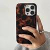 Ретро-чехол для телефона с янтарной текстурой и лазерной обработкой для iPhone 17 16 Pro Max 15 14 13 12 11 XS XR 7 8 Plus 16E Стильный леопардовый принт Мягкий чехол