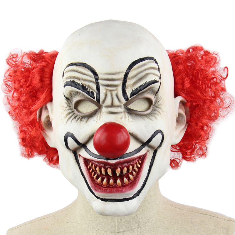 Home Decor Of Halloween Horror Zombie Clown Mask Red Hair Joker Masks Masquerade Party Costume