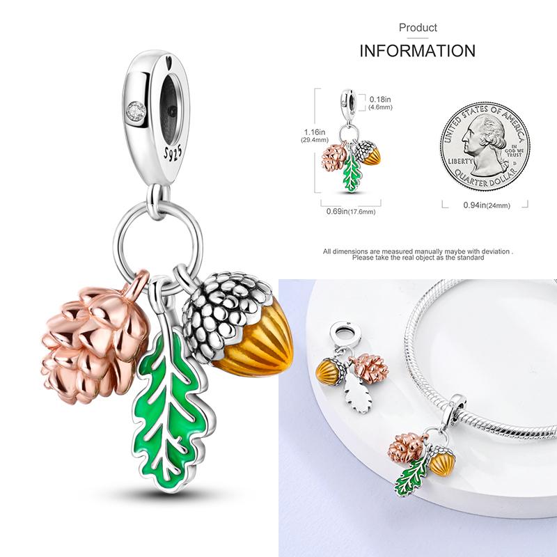 Copper Lavender Tulips Pansy Iris Charm Beads Colorful Flower Dangle Fit Original Bracelet Diy Jewelry Gift