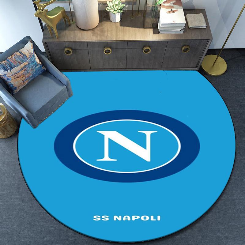 Napoli Football Club Emblem Round Rug for Livingroom,Bedroom, Palyroom, Chair Rug, Area rug, Circle Carpet, Large Size Fan Christmas gift