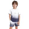Boys Letter Print Gradient Sports Set Quick Drying Short Sleeve T-Shirt Drawstring Elastic Waist Shorts