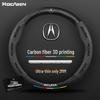 Genuine Leather Carbon Fiber Steering Wheel Cover for Acura - Non-Slip & Breathable, Universal Fit for All Seasons