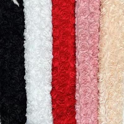 Широкая 130 см высококачественная ткань для вышивки свадебного платья, материал для аксессуаров, 3D-ткань с плавающей вышивкой в виде розы