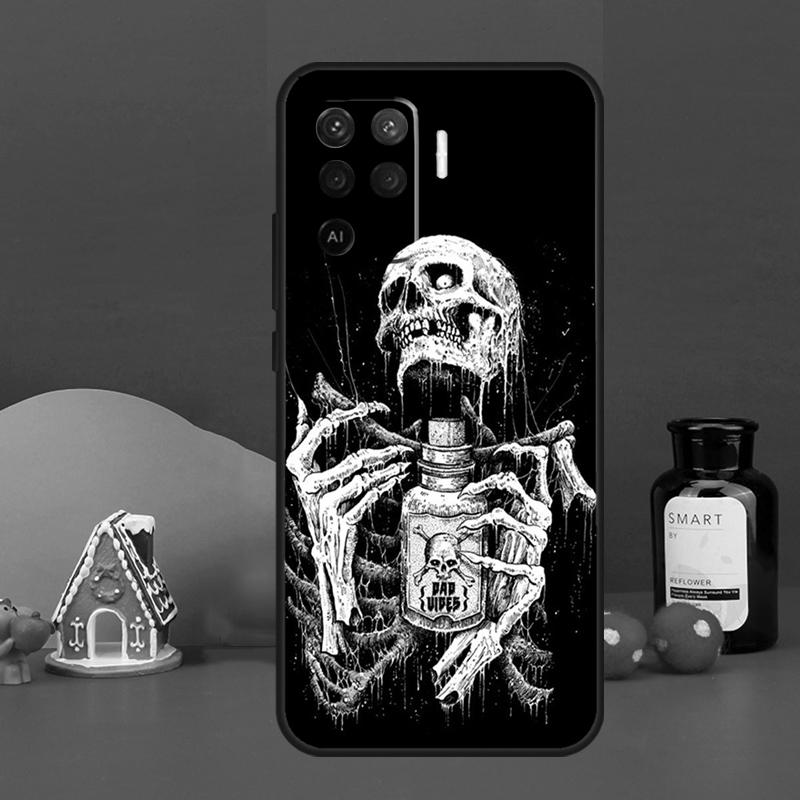 Готический модный череп для OPPO A54 A74 A94 A57S A53S A58 A78 A98 A16 A76 A96 A15 A17 A77 A5 A9 A52 A72 A79 Чехол