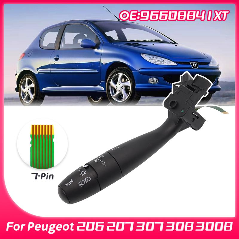 96608841XT Turn Signal Indicator Light Lever Switch Left 96621668XT Replacement For Peugeot 206 207 307 308 3008 2009 -