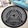 Masonic Round Carpet Freemasonry Non-slip Rug Freemason Living Room Large  All Seeing Eye S Tea Table or Chair Mat