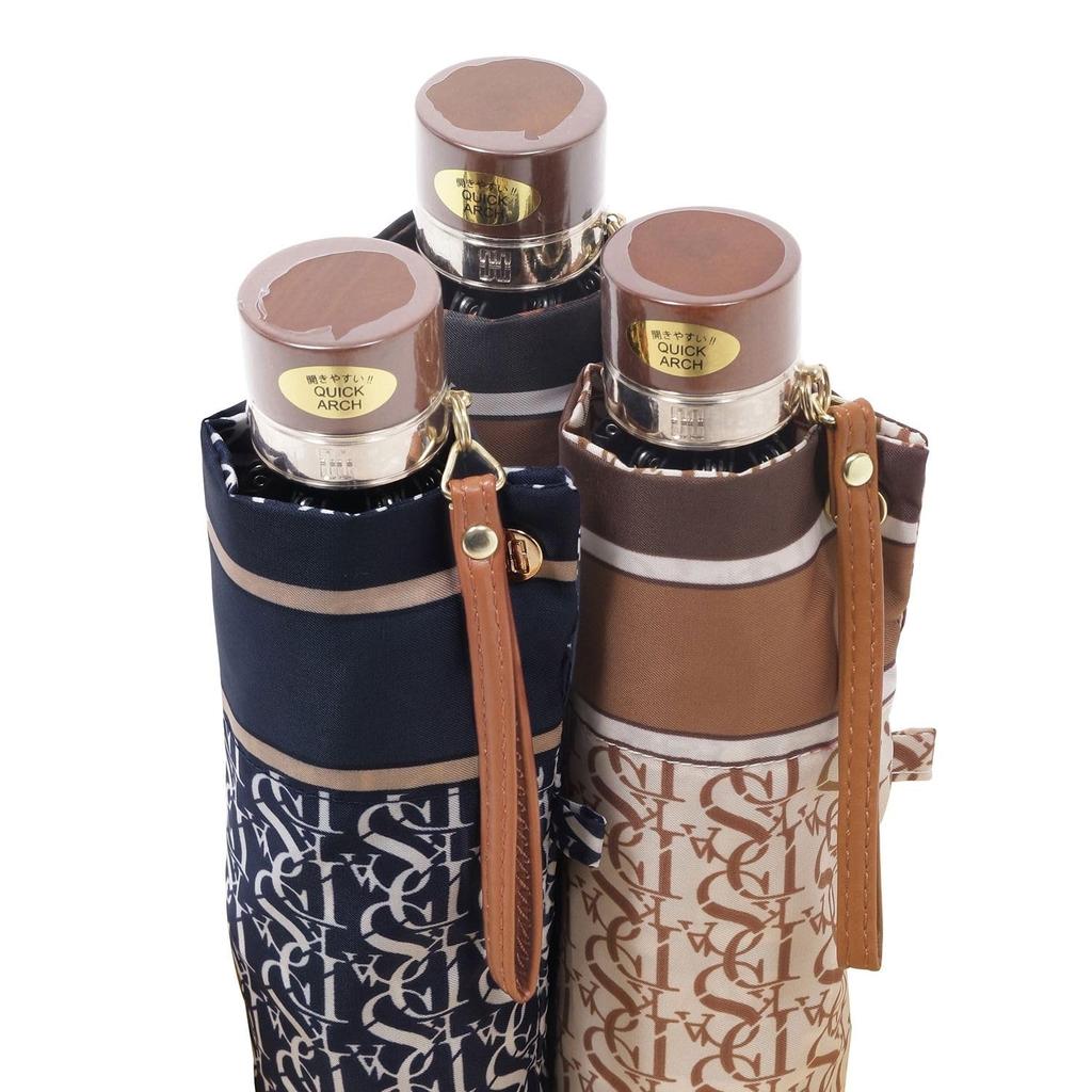 Moonbat Rain Folding Beige [Ducks] Umbrella, Umbrella, Women's, Brand, Durable, Commuting, School, Twill, Monogram, All-over Pattern, 21-125-11276-02,