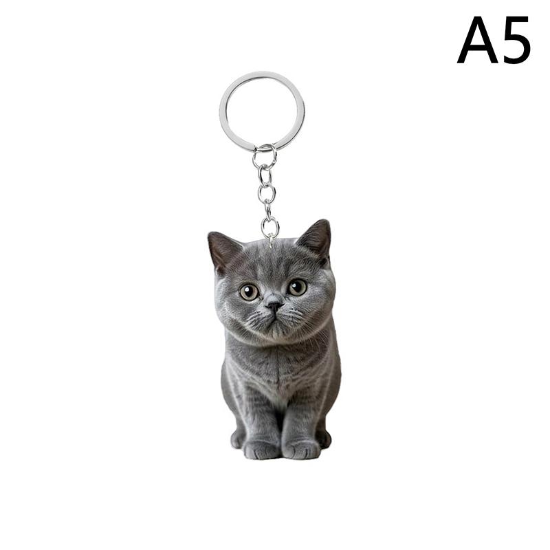 1 шт., черно-белый брелок в виде кошки, 2D акриловый кулон в виде кошки, двухсторонний дизайн, брелок в виде животного для рюкзаков и подарков