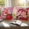 Cute Role Strawberry ShortcakeCartoon   Cushion Cover Pillow Cover Decor Pillowcase Printed Cushion Case for Couch