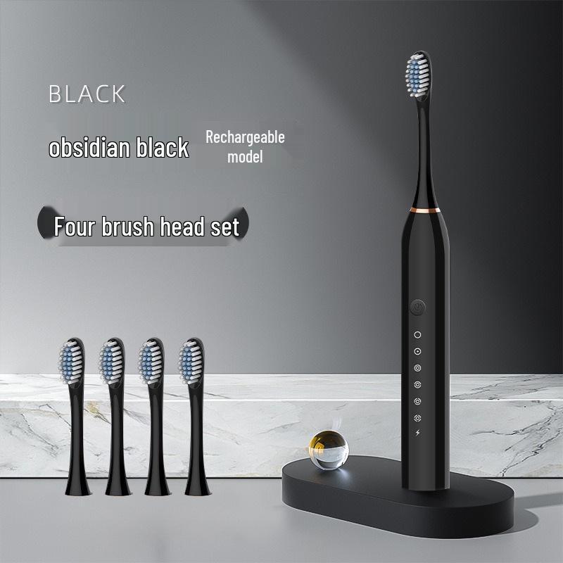 Перезаряжаемая ультразвуковая электрическая зубная щетка с мягкой щетиной для взрослых и детей