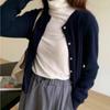 Autumn Long Sleeve Knitted Sweater Cardigan Women Fashion Thin Solid Slim Fit Cardigans Jacket Women Winter Round Neck Casual Knitwears Tops 25012
