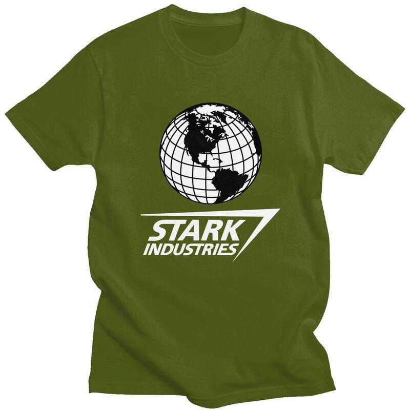 Мужские футболки на заказ Stark Industries Хлопковые топы Футболки С коротким рукавом Повседневная футболка