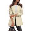 Women's  Work Casual Long Sleeve V-Neck Single Button Solid Color Coat