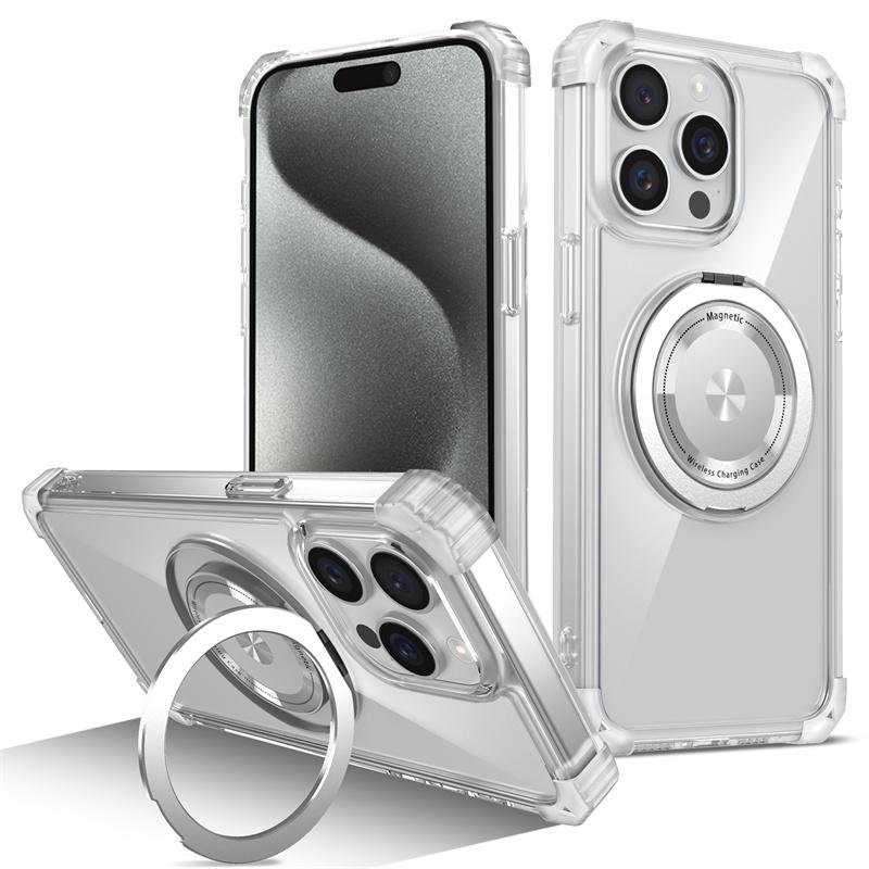 Прозрачное магнитное кольцо для чехлов с беспроводной зарядкой Magsafe для iPhone 15 14 13 12 11 15 Pro Max, противоударный чехол, аксессуары