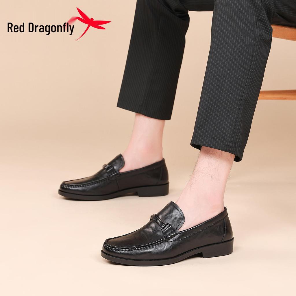 Мужские мокасины Red Dragonfly из натуральной кожи, без шнуровки - Повседневные мокасины в британском стиле для вождения
