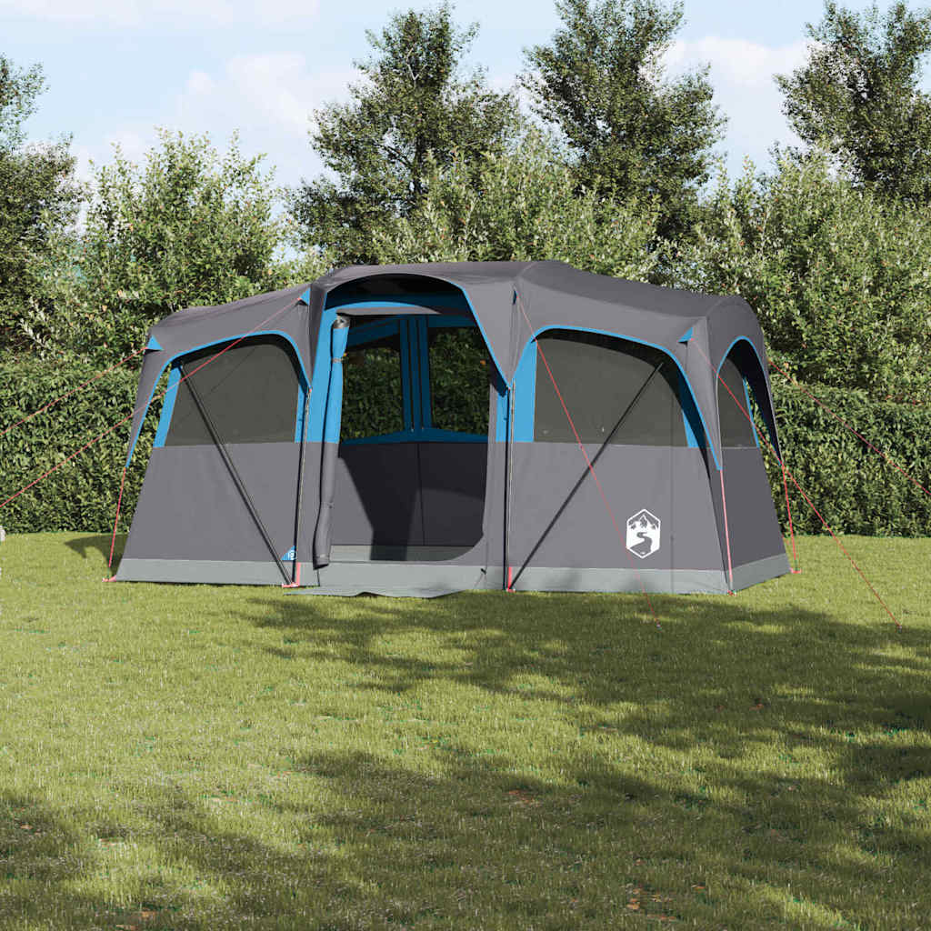 Family Tent with Roof Blue and Grey 435 x 255 x 216 cm