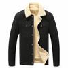 Jacket Men's Velvet Autumn and Winter New Korean Style Lapel Casual Jacket Men's Slim Coat Motorcycle Jacket