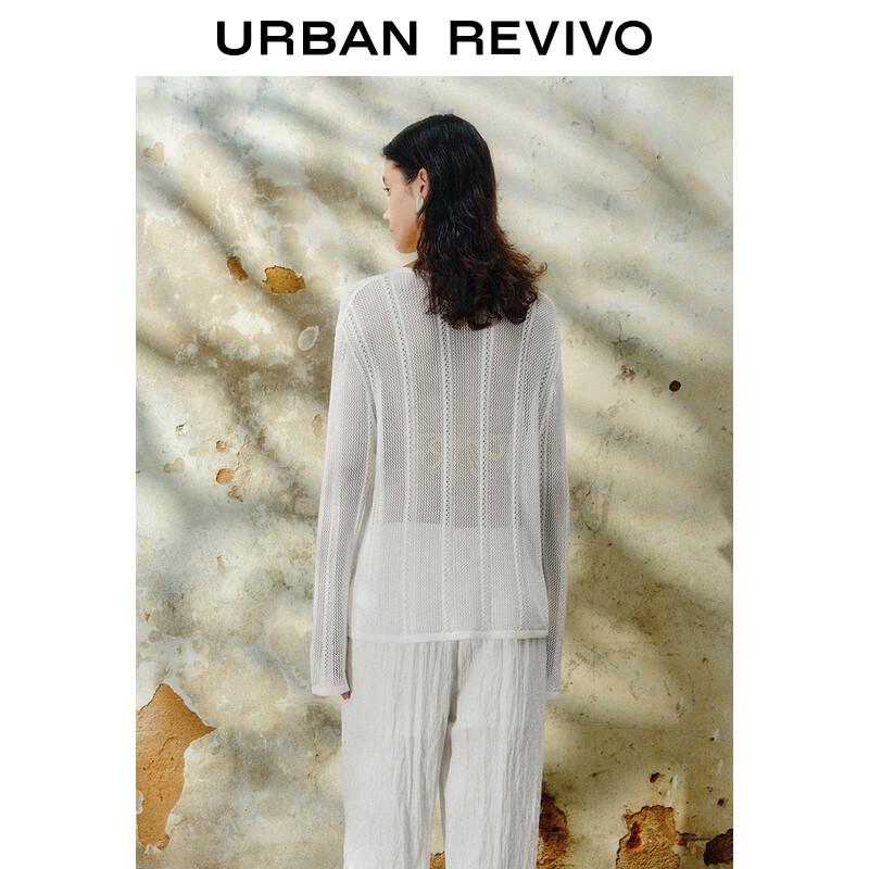 Women's Relaxed Fit Hollow-Out Textured Knit Top