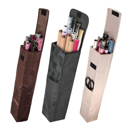 Wrapping Paper Organizer Waterproof Gift Wrap Storage Bag Wrapping Paper Rolls Holder with Reinforced Handle Side Pocket for 9 Standard Rolls