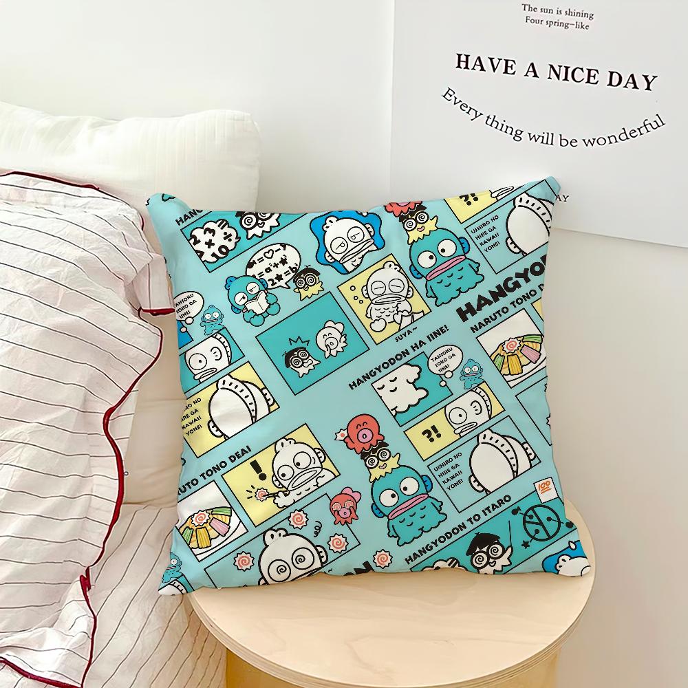 Kawaii Funny h-HangyodonS Cushion Cover Comfortable Soft Pillow Case for Sofa Living Room Home Office Decor Protective Covers