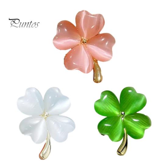 Брошь в виде клевера, украшение для воротника официальной одежды, брошь с растением, ювелирные изделия для одежды, гладкая реалистичная форма листа, антикоррозийная легкая булавка для одежды