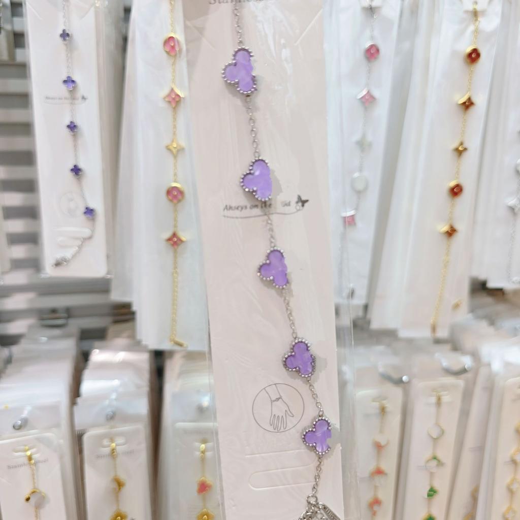 Двусторонний браслет «Пятицветник», «Четырехлистный клевер», титановая сталь, не выцветает, легкая роскошь, ювелирное изделие высокого класса