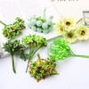 Green Series Artificial Flower Cherry Stamens Berries Bundle DIY Cake Christmas Wedding Gift Box Wre
