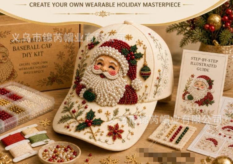 Hot Christmas Baseball Cap D Digital Printing Elk Santa Baseball Cap to Figure Free Design