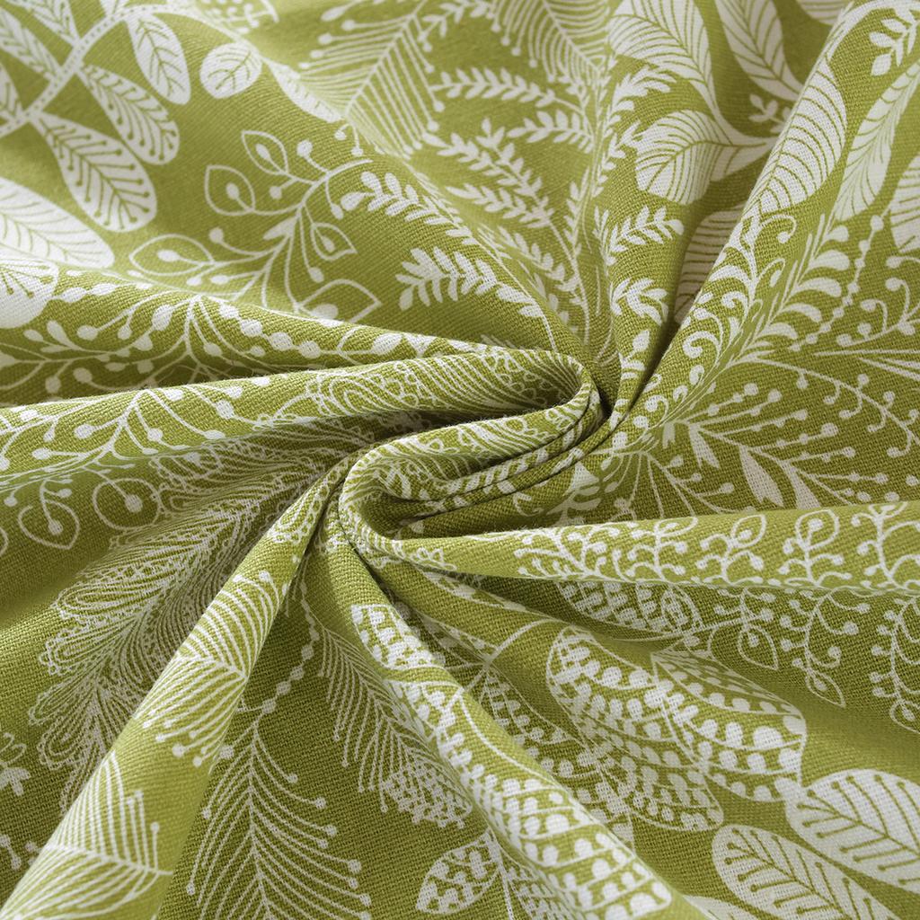 Cotton and linen tablecloths, spring and summer green leaves, fresh fabric decorations, dust-proof and stain proof tea table cloths