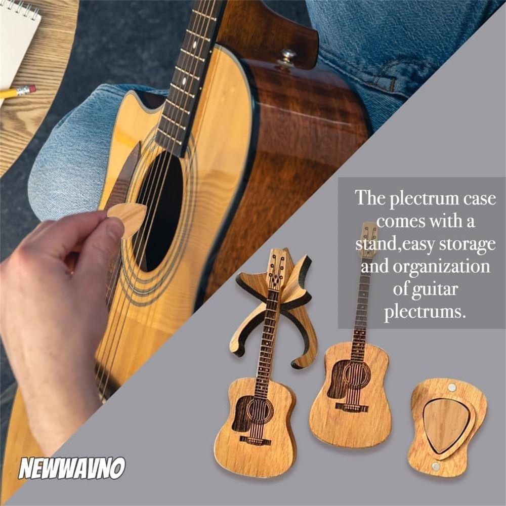 with Stand Sherum Strumbox Wooden Guitar Picks Guitar Picks Storage Container