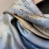 108*108cm100% Mulberry Silk Large Square Scarf Oil Painting Luxury Scarves Sunscreen Shawl Neckerchief Gift